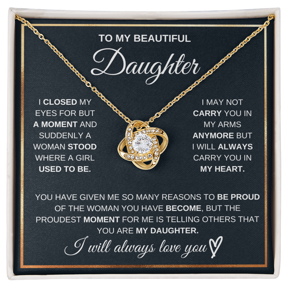 To My Daughter – Love Knot Necklace | Carry You In My Heart