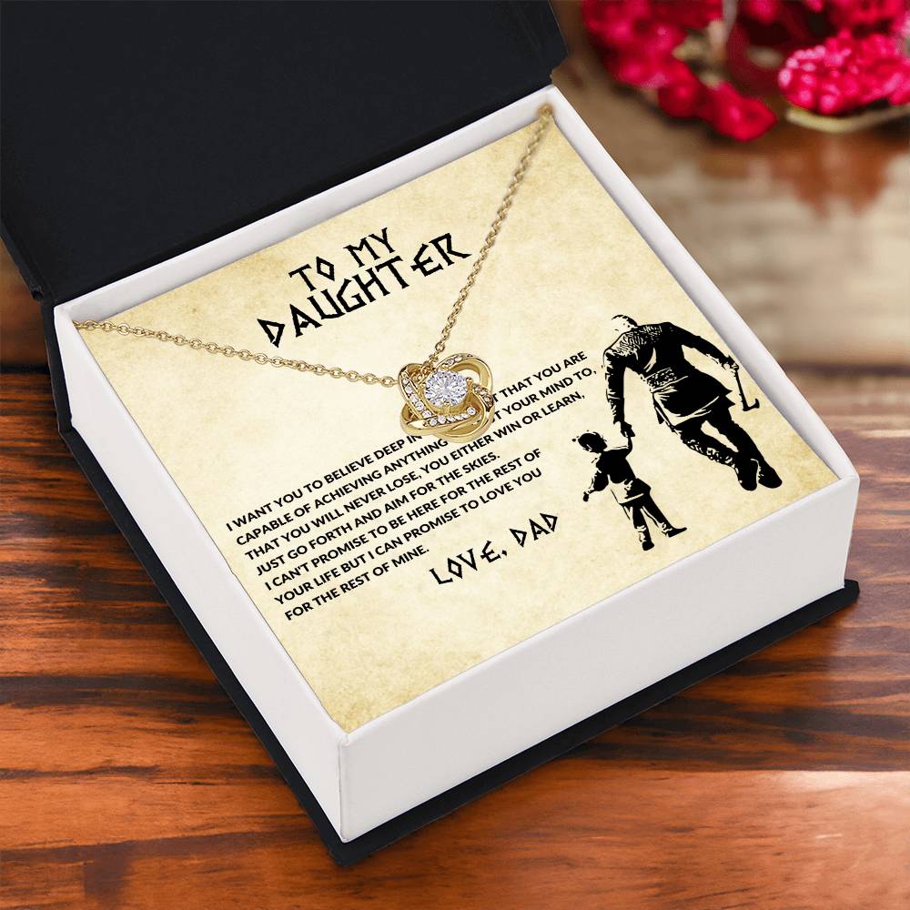 To My Daughter – Love Knot Necklace | Aim for the Skies (Love, Dad)
