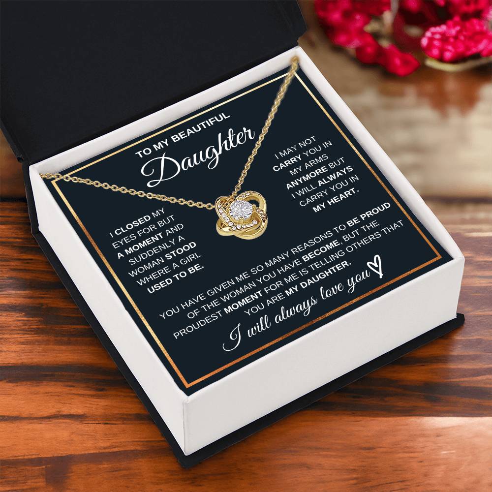 To My Daughter – Love Knot Necklace | Carry You In My Heart