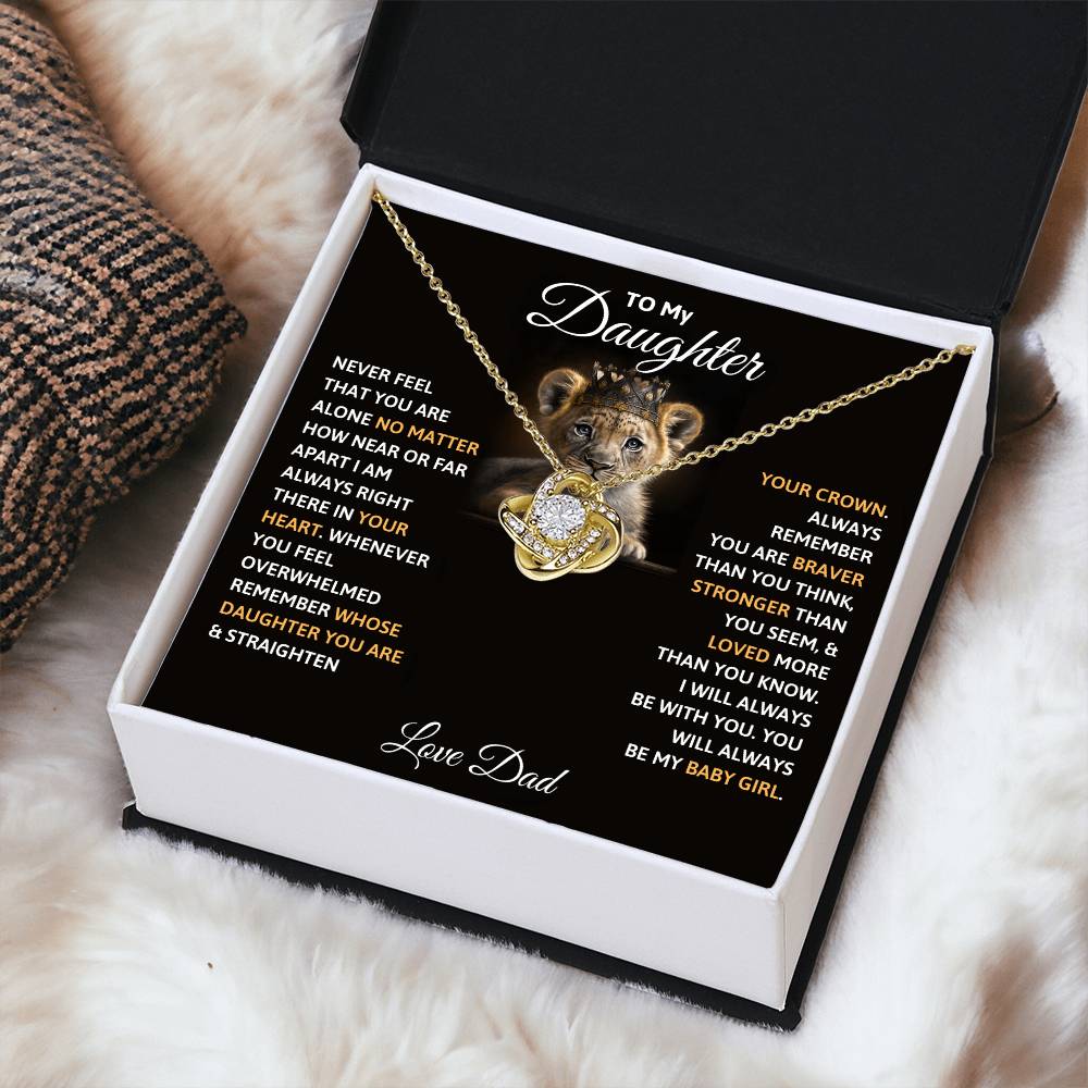 To My Daughter – Love Knot Necklace | Crown Her (Love, Dad)