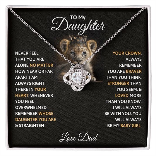 To My Daughter – Love Knot Necklace | Crown Her (Love, Dad)
