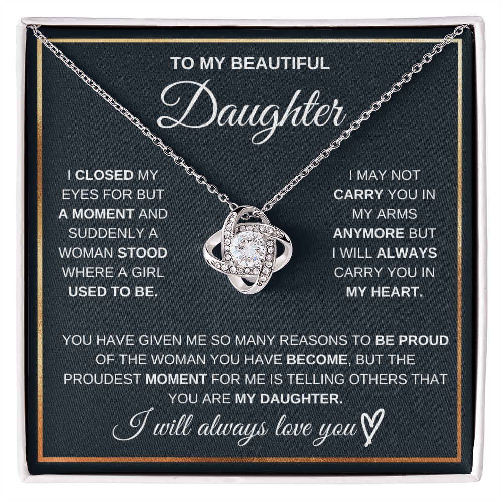 To My Daughter – Love Knot Necklace | Carry You In My Heart