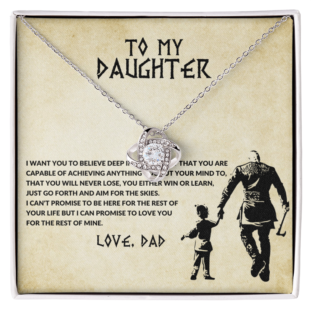 To My Daughter – Love Knot Necklace | Aim for the Skies (Love, Dad)