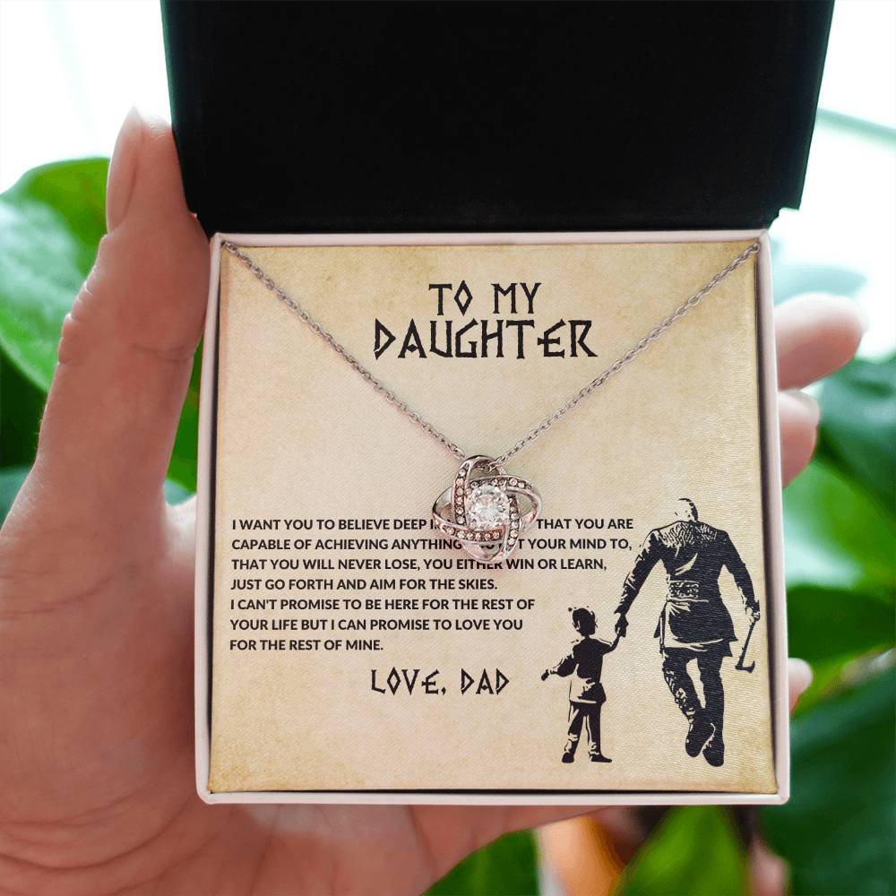 To My Daughter – Love Knot Necklace | Aim for the Skies (Love, Dad)