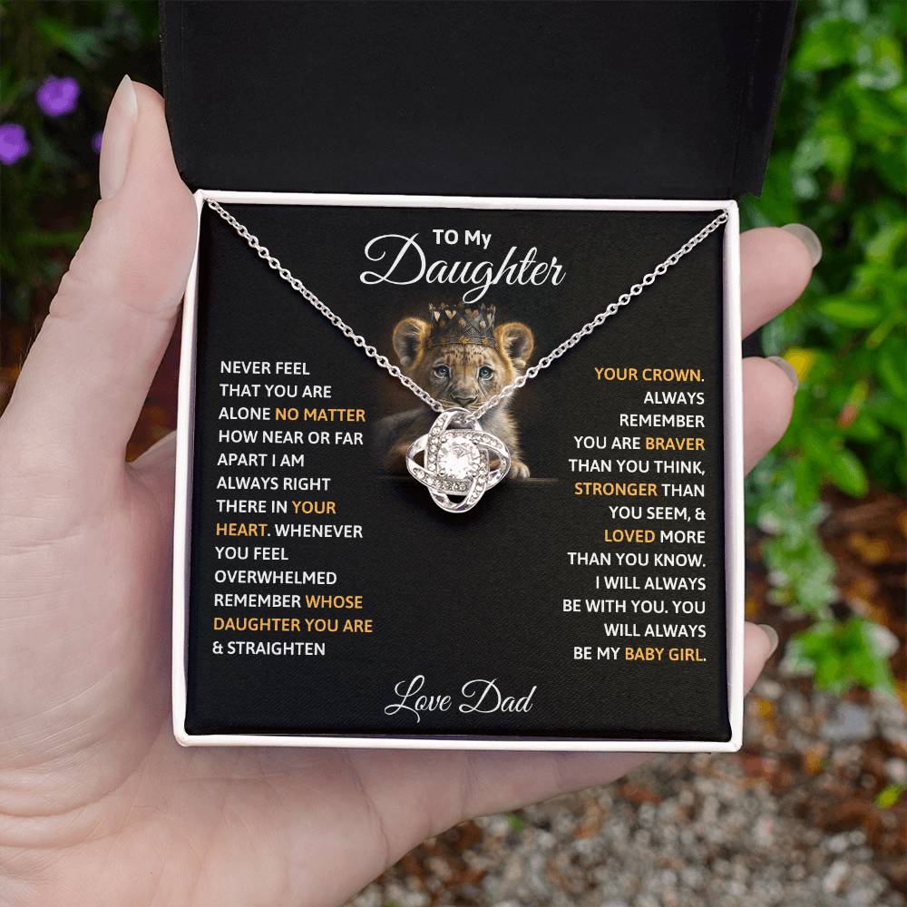 To My Daughter – Love Knot Necklace | Crown Her (Love, Dad)
