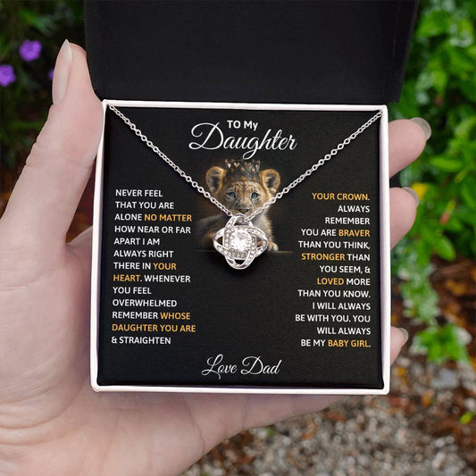 To My Daughter – Love Knot Necklace | Crown Her (Love, Dad)