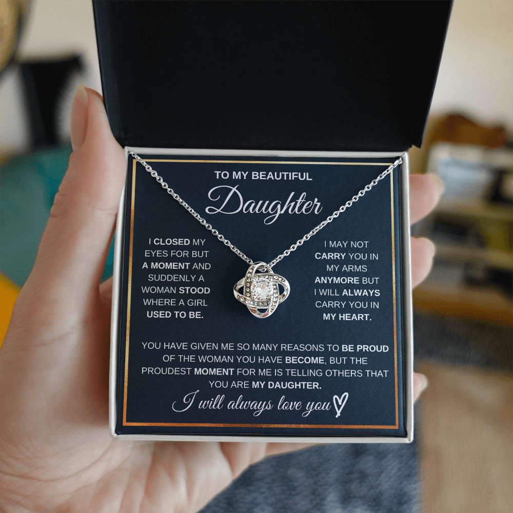 To My Daughter – Love Knot Necklace | Carry You In My Heart