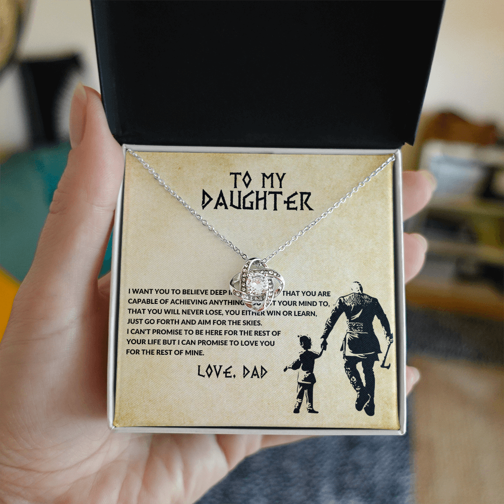 To My Daughter – Love Knot Necklace | Aim for the Skies (Love, Dad)