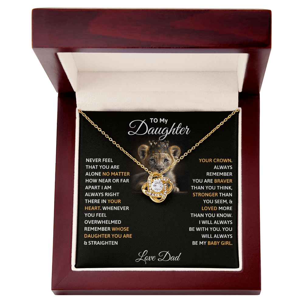 To My Daughter – Love Knot Necklace | Crown Her (Love, Dad)