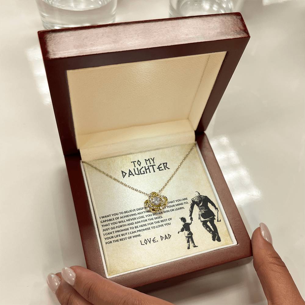 To My Daughter – Love Knot Necklace | Aim for the Skies (Love, Dad)