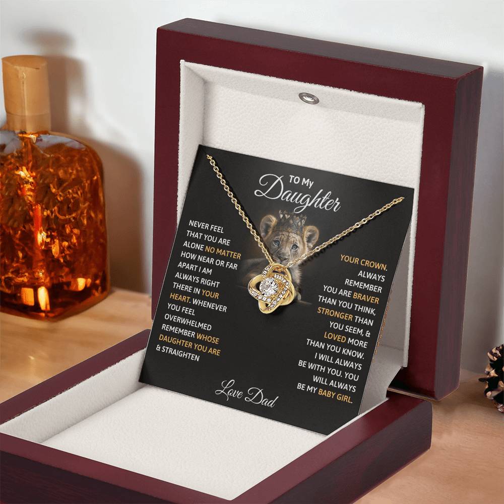 To My Daughter – Love Knot Necklace | Crown Her (Love, Dad)