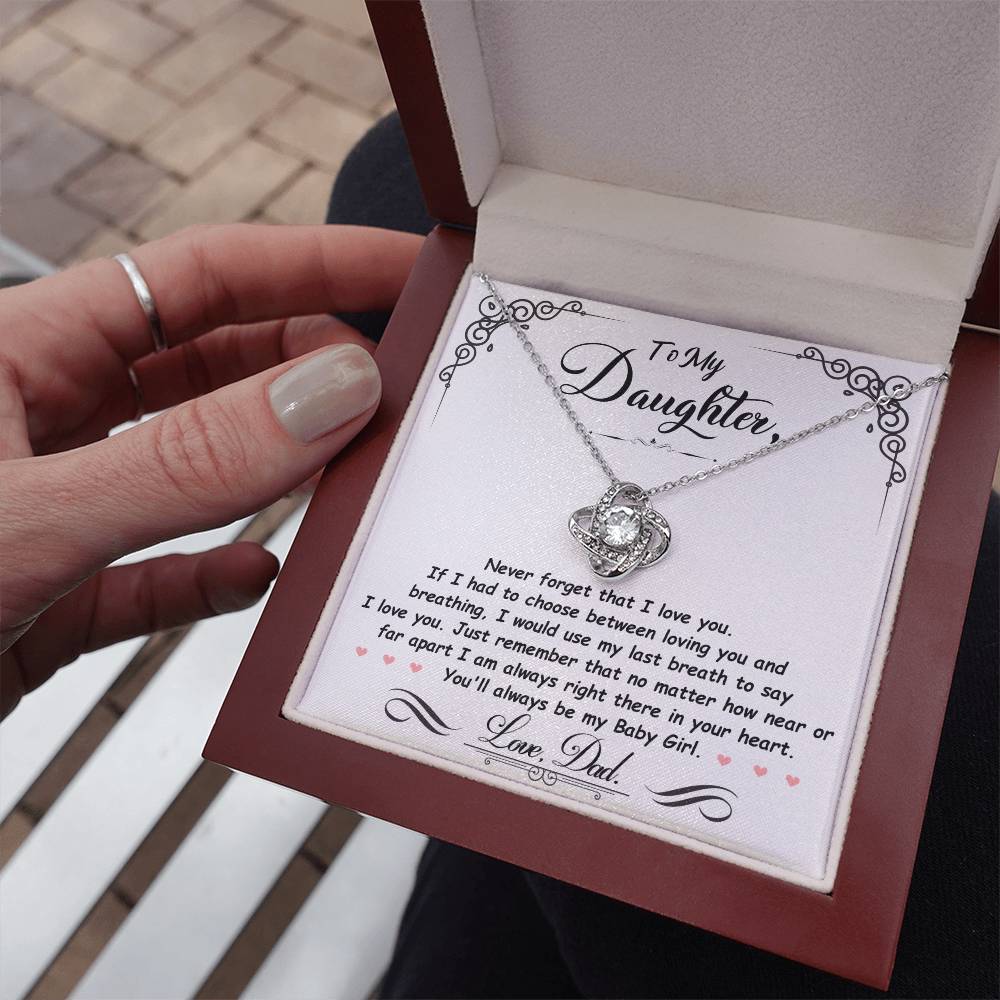 To My Daughter – Love Knot Necklace | Love, Dad (Baby Girl)