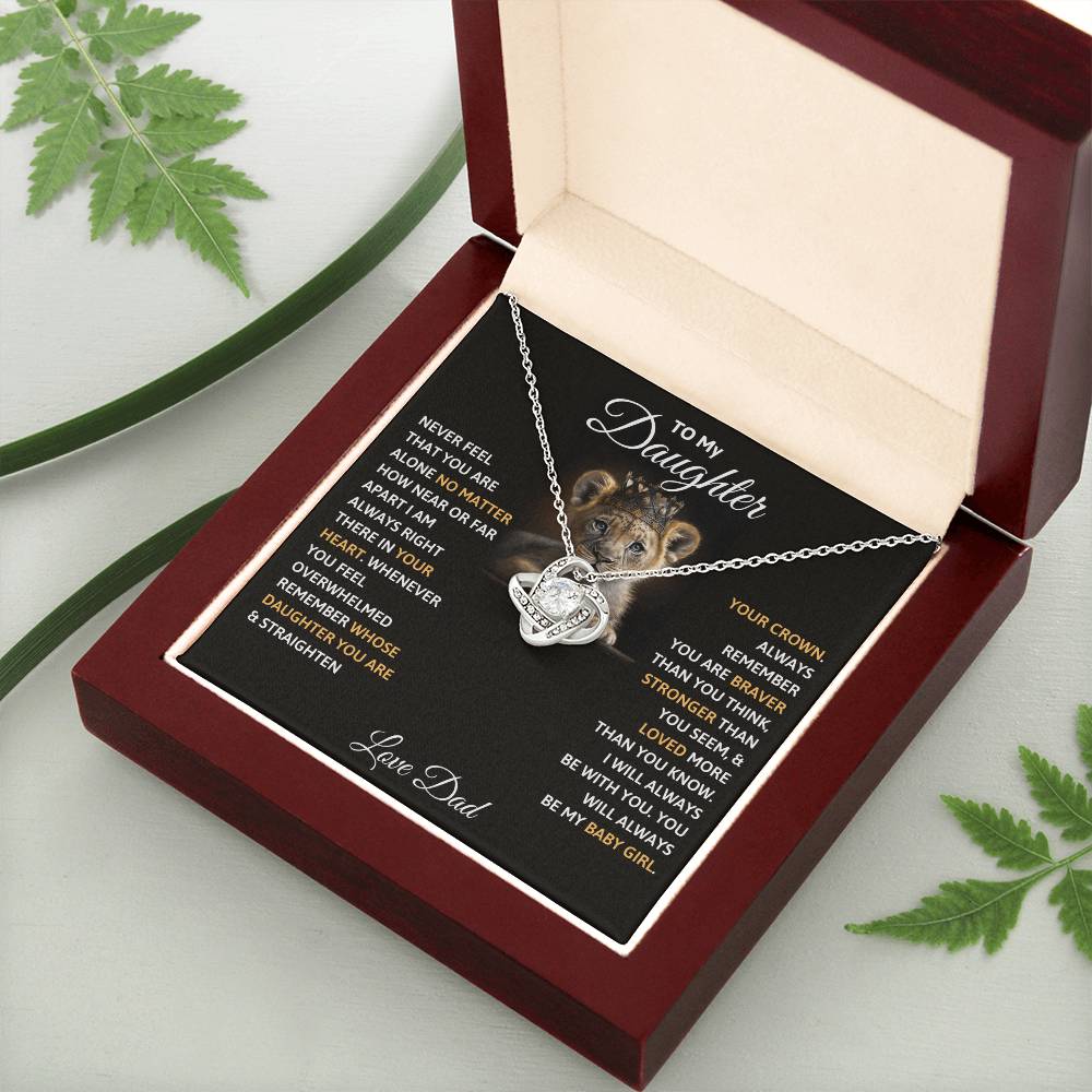 To My Daughter – Love Knot Necklace | Crown Her (Love, Dad)