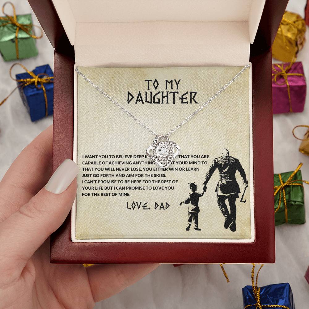 To My Daughter – Love Knot Necklace | Aim for the Skies (Love, Dad)