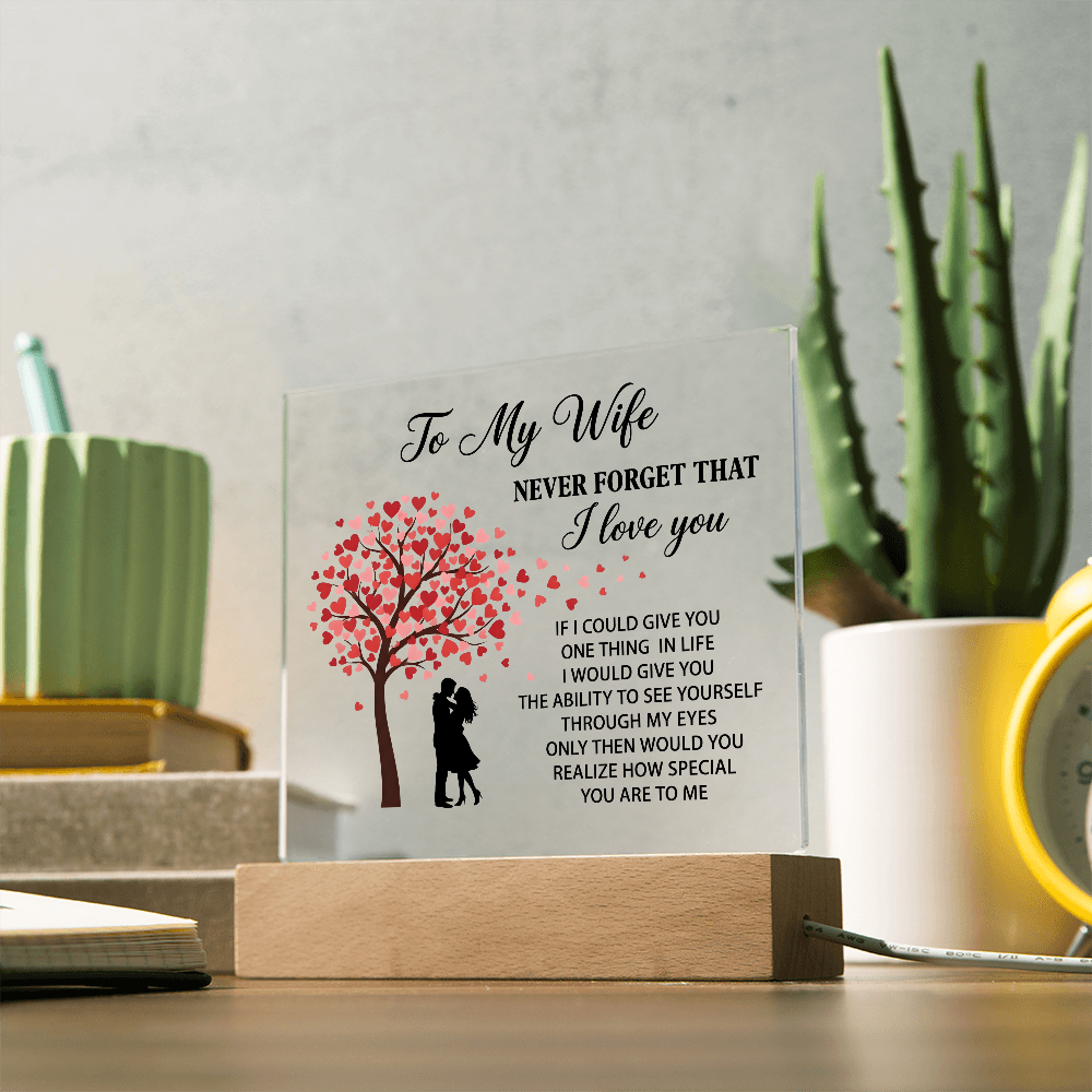 To My Wife LED Acrylic Plaque Romantic Gift