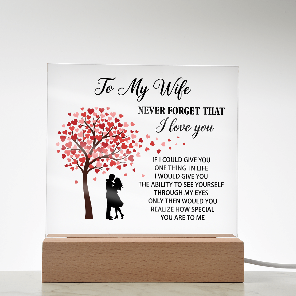 To My Wife LED Acrylic Plaque Romantic Gift