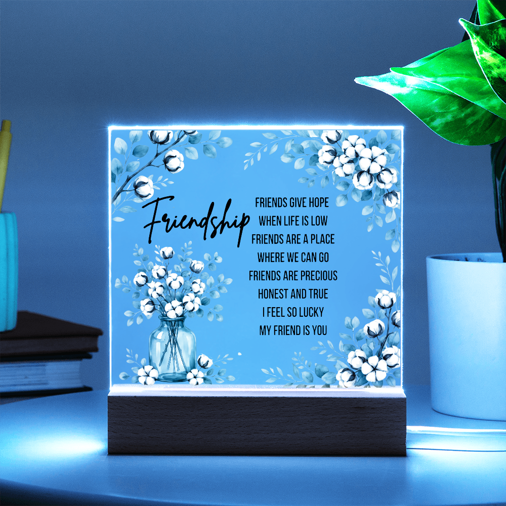 Best Friend Night Light Acrylic Plaque Friendship Gift