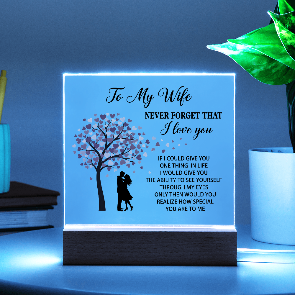 To My Wife LED Acrylic Plaque Romantic Gift