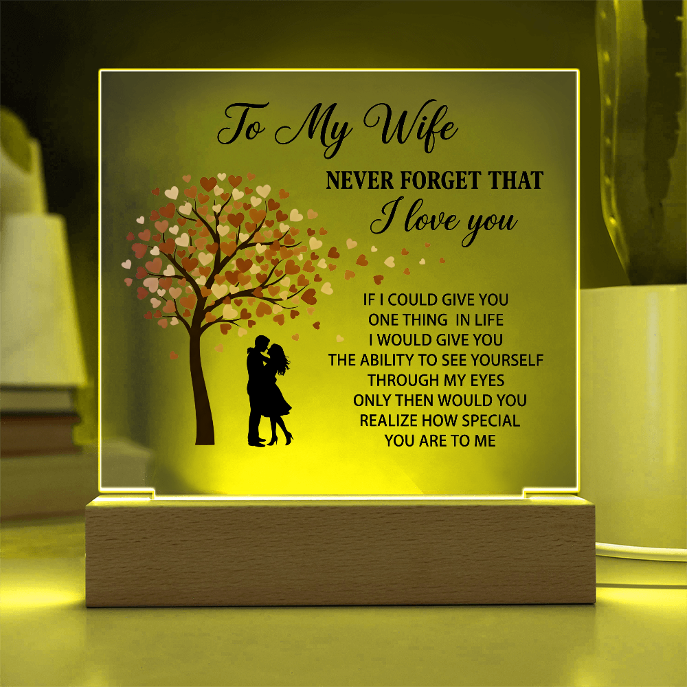 To My Wife LED Acrylic Plaque Romantic Gift