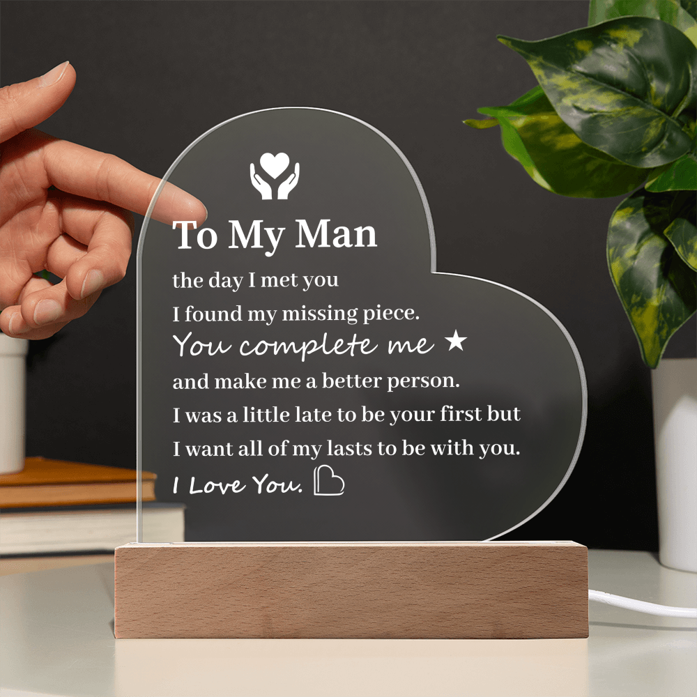 Heart Acrylic LED Night Light Gift For Him