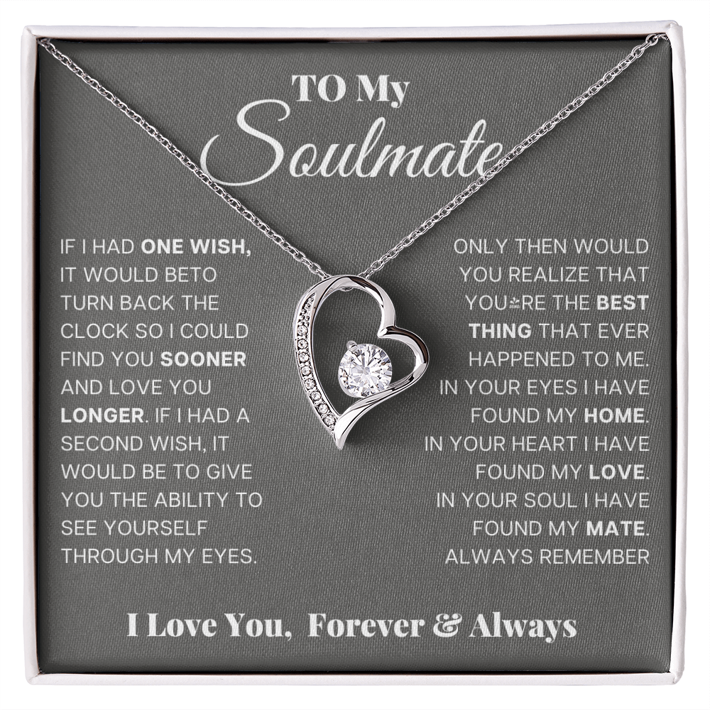 To My Soulmate – Forever Love Heart Necklace | I Love You, Forever & Always