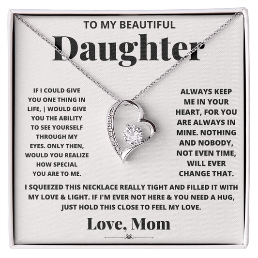 To My Beautiful Daughter – Forever Love Heart Necklace | Love, Mom