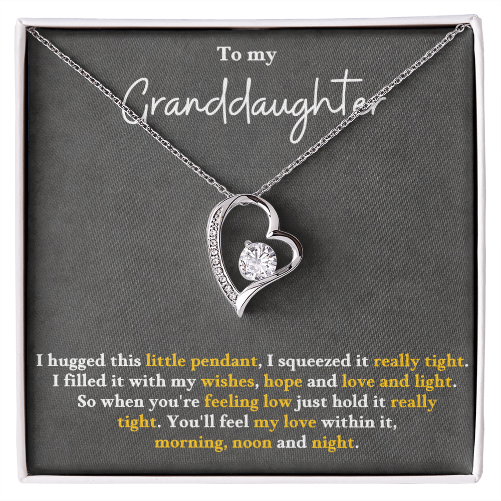 To My Granddaughter – Forever Love Heart Necklace | Love & Wishes