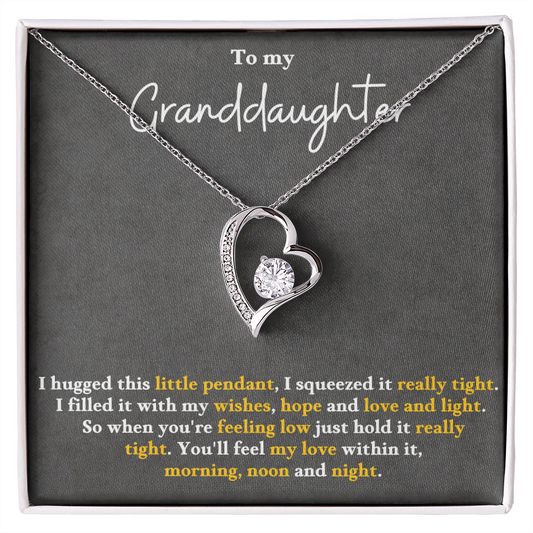To My Granddaughter – Forever Love Heart Necklace | Love & Wishes
