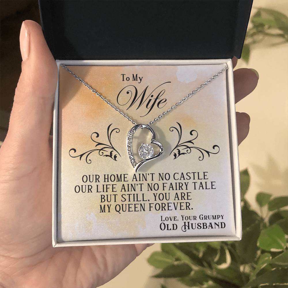 Valentines Wife Gift Grumpy Husband Heart Necklace