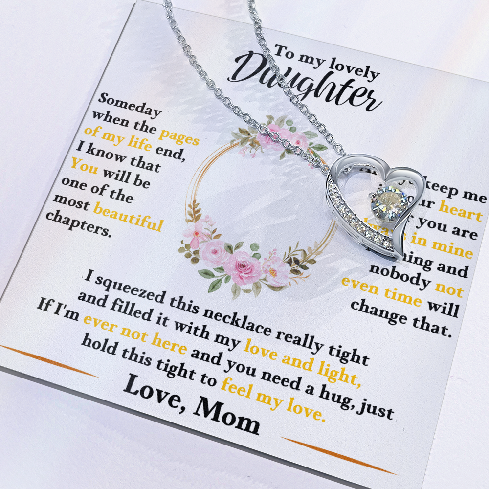 To My Daughter – Forever Love Heart Necklace | Love, Mom