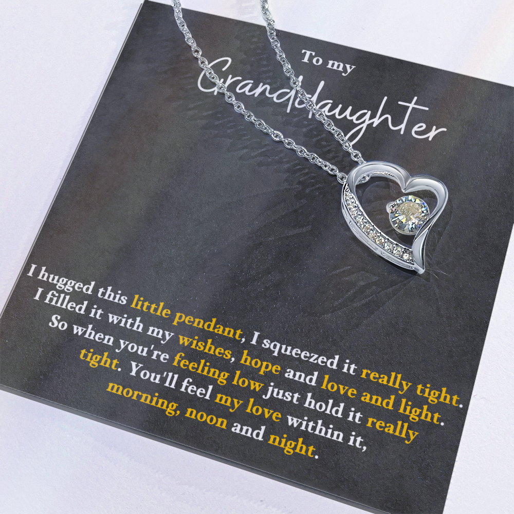 To My Granddaughter – Forever Love Heart Necklace | Love & Wishes