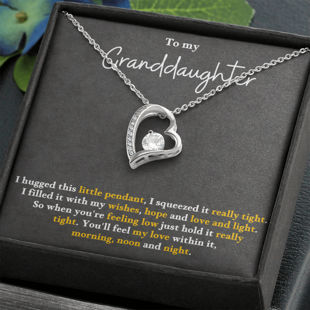 To My Granddaughter – Forever Love Heart Necklace | Love & Wishes