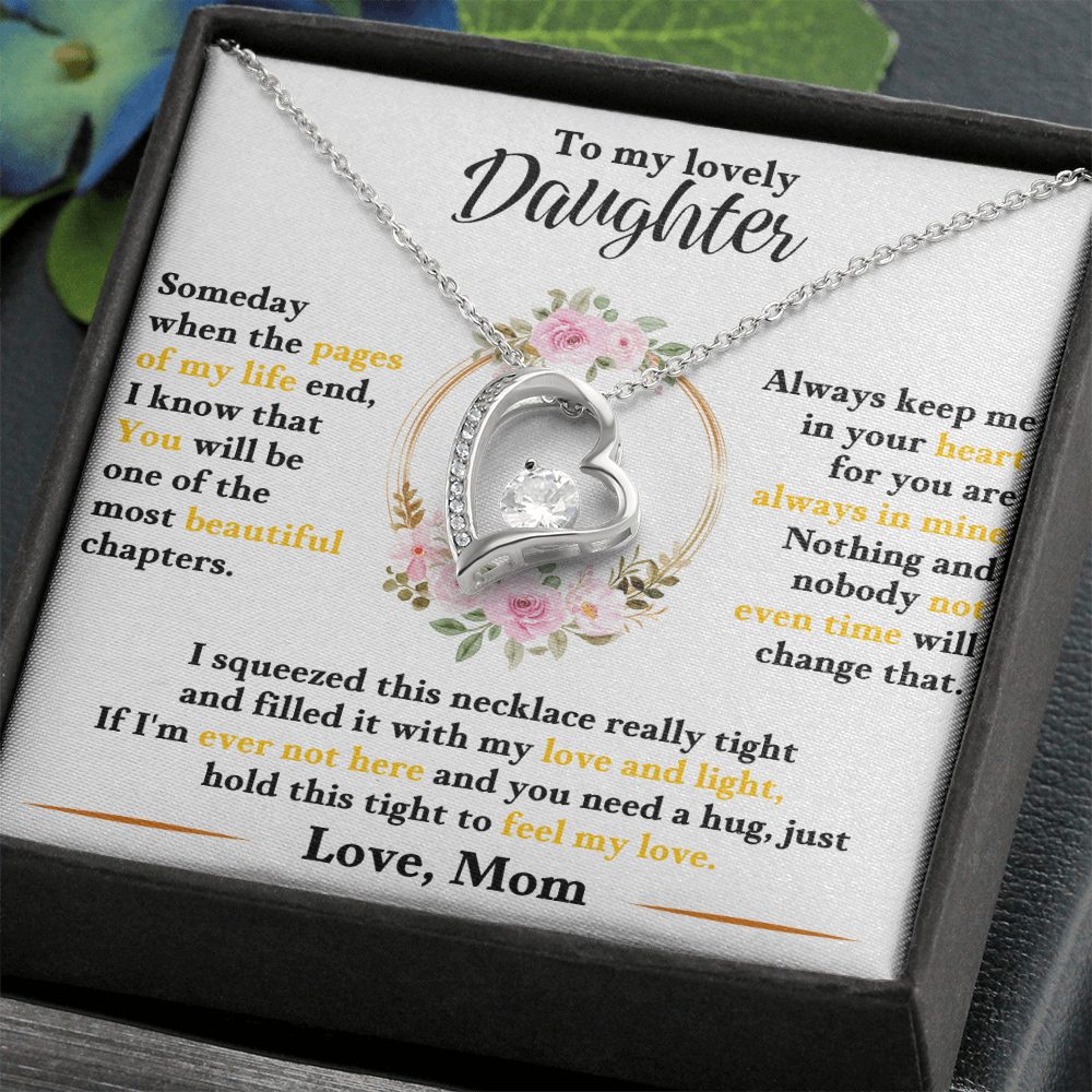 To My Daughter – Forever Love Heart Necklace | Love, Mom