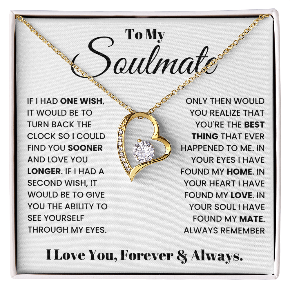 To My Soulmate – Forever Love Heart Necklace | I Love You, Forever & Always