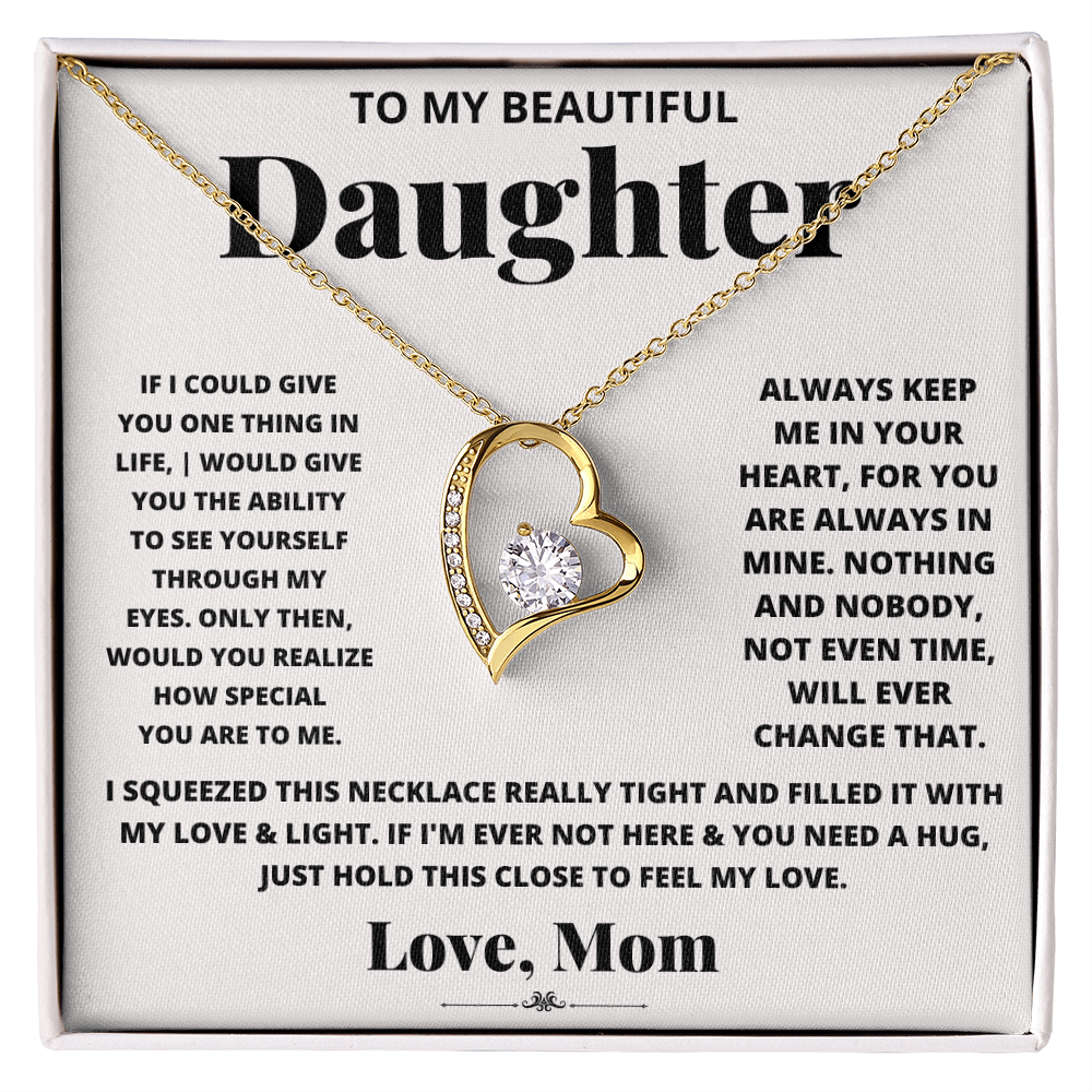 To My Beautiful Daughter – Forever Love Heart Necklace | Love, Mom