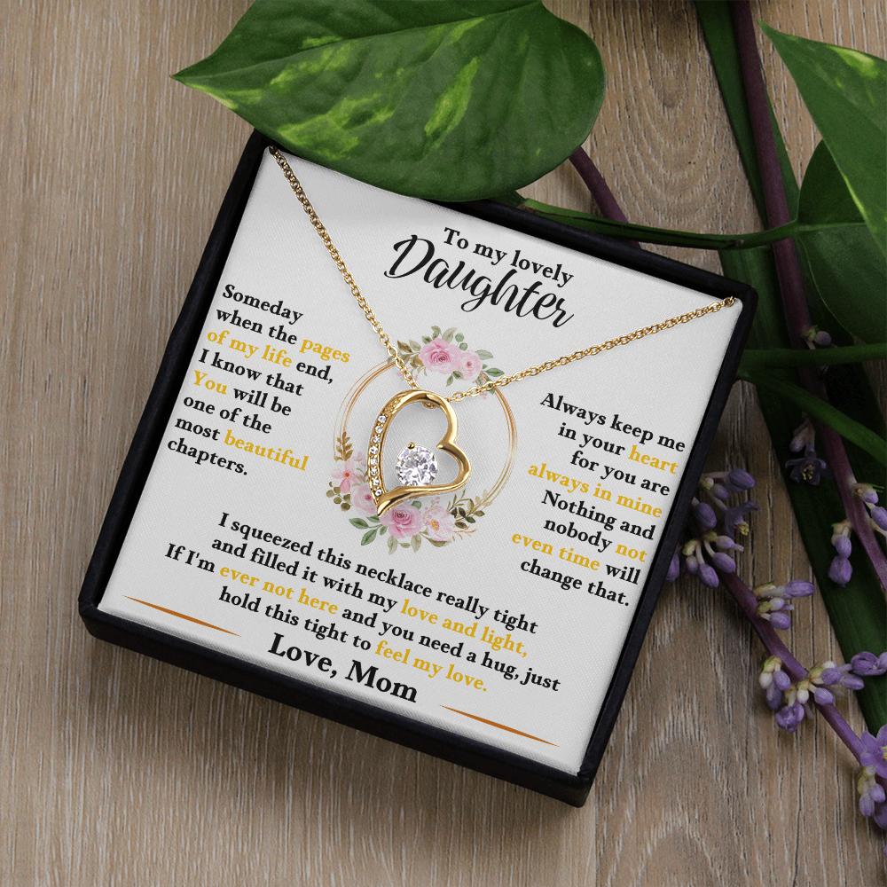 To My Daughter – Forever Love Heart Necklace | Love, Mom