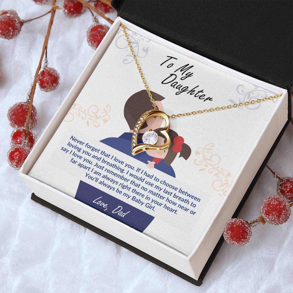 To My Daughter – Forever Love Heart Necklace | Love, Dad (Baby Girl)