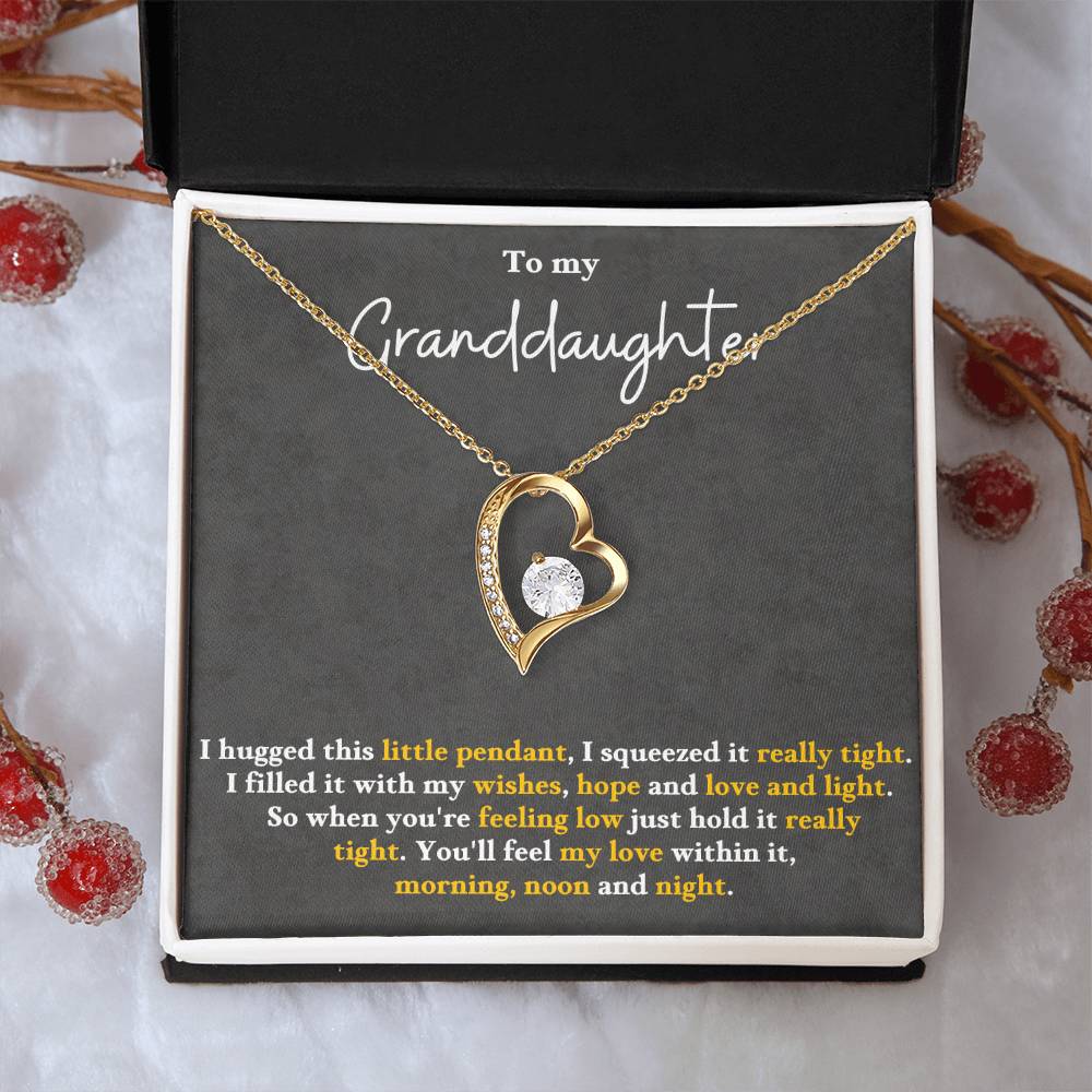To My Granddaughter – Forever Love Heart Necklace | Love & Wishes