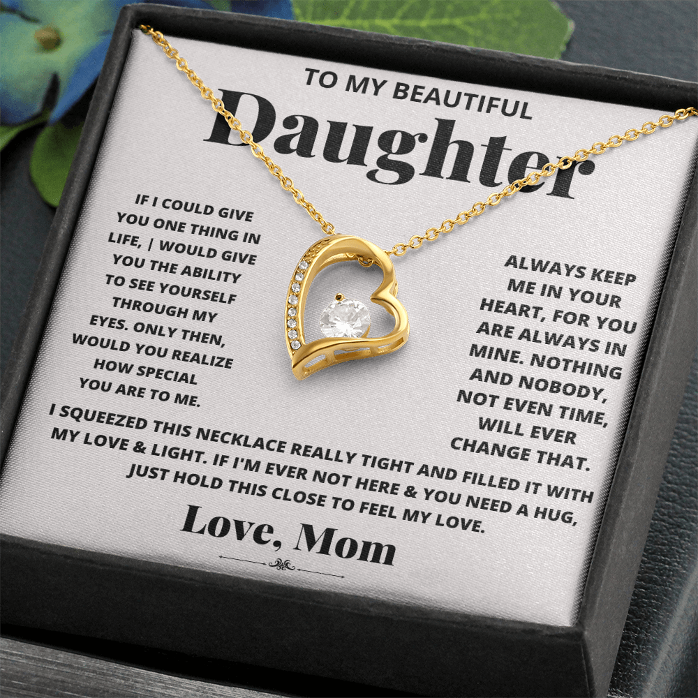 To My Beautiful Daughter – Forever Love Heart Necklace | Love, Mom