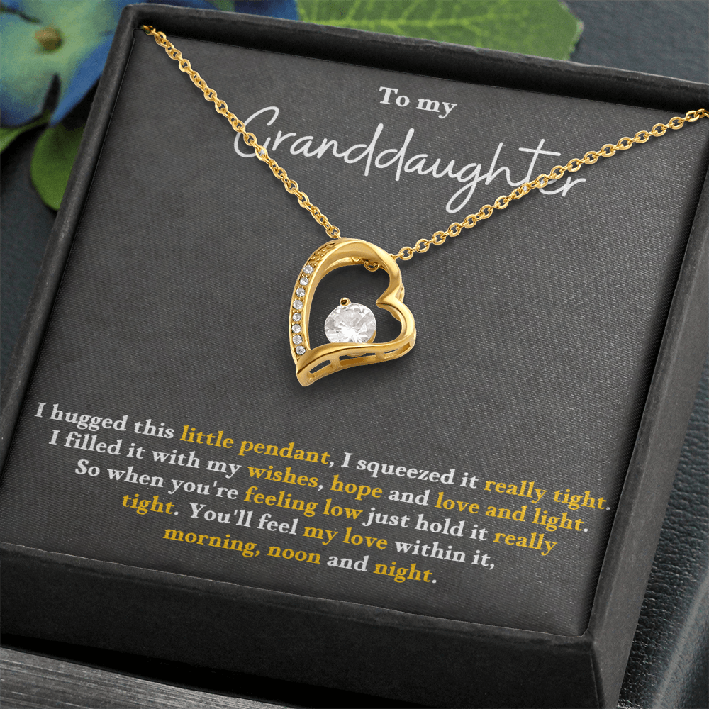 To My Granddaughter – Forever Love Heart Necklace | Love & Wishes