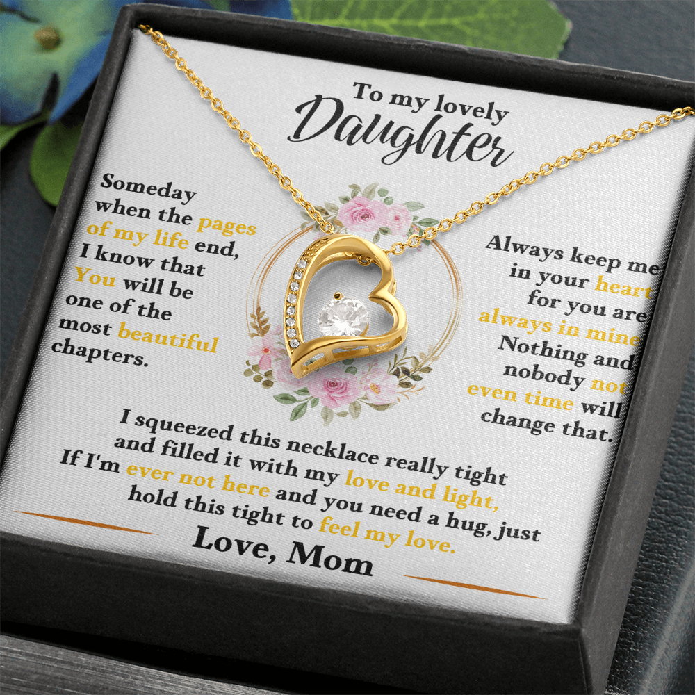 To My Daughter – Forever Love Heart Necklace | Love, Mom