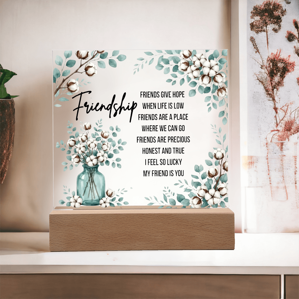 Best Friend Night Light Acrylic Plaque Friendship Gift