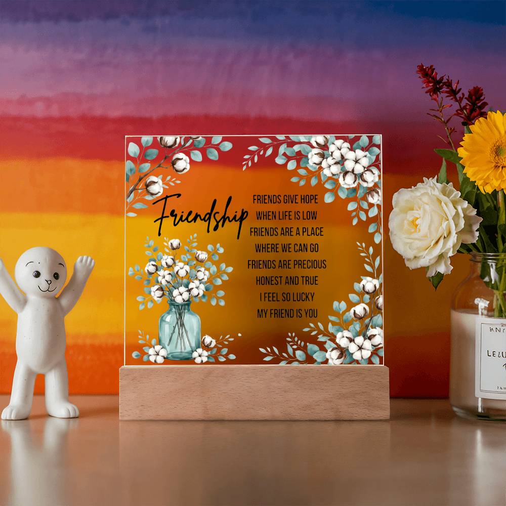 Best Friend Night Light Acrylic Plaque Friendship Gift