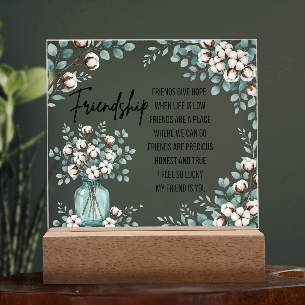 Best Friend Night Light Acrylic Plaque Friendship Gift