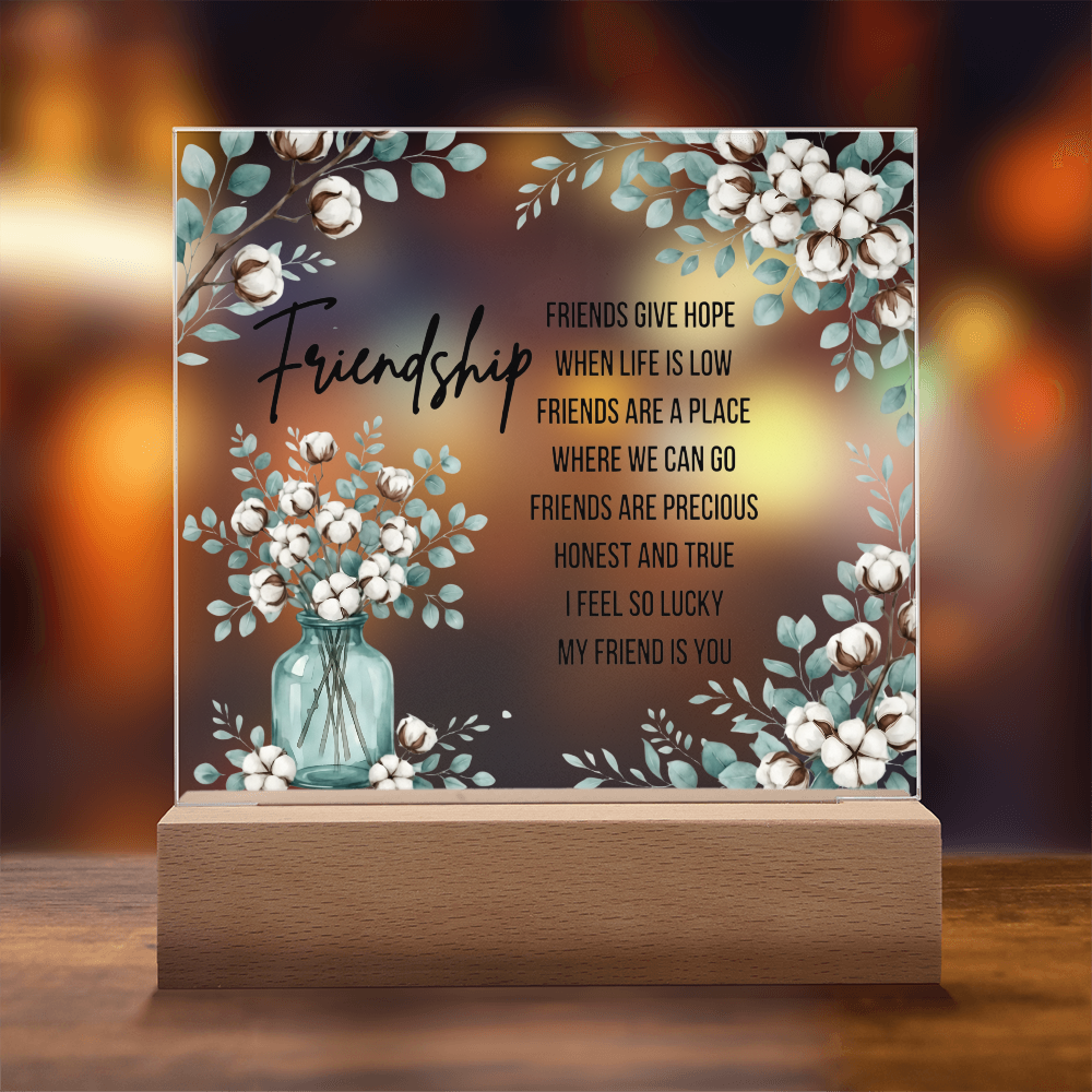 Best Friend Night Light Acrylic Plaque Friendship Gift