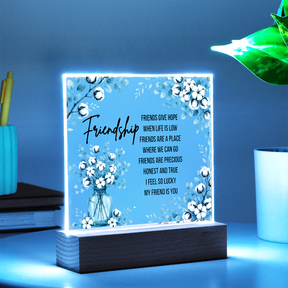 Best Friend Night Light Acrylic Plaque Friendship Gift