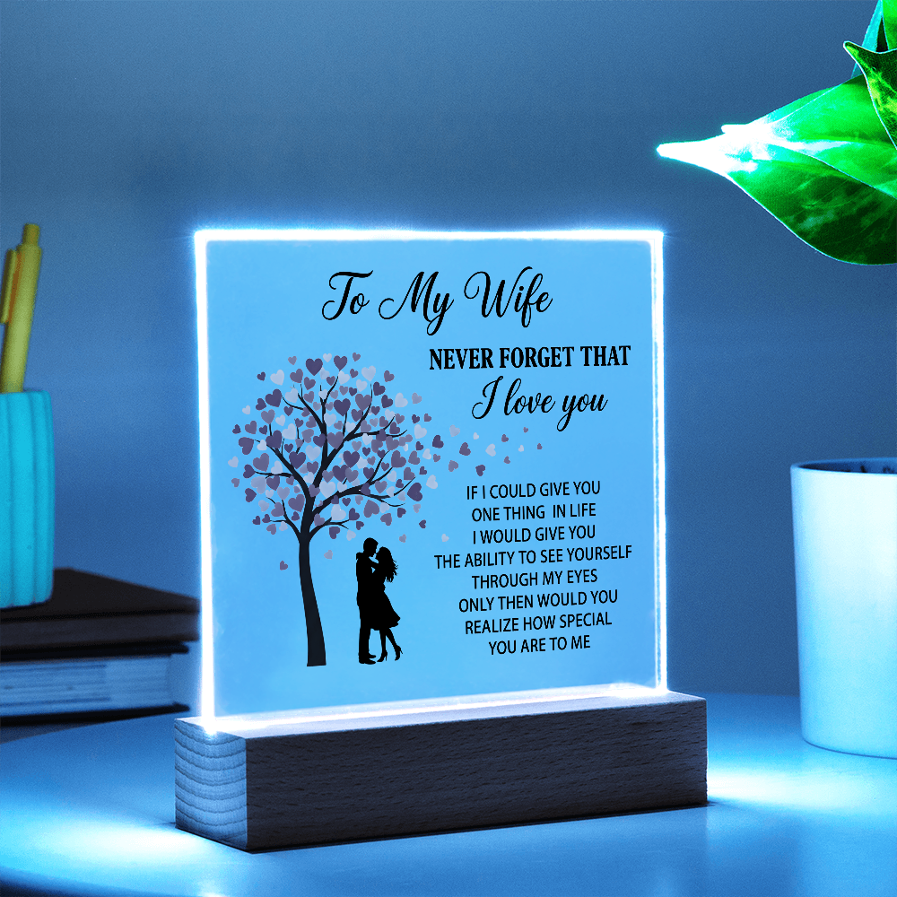 To My Wife LED Acrylic Plaque Romantic Gift