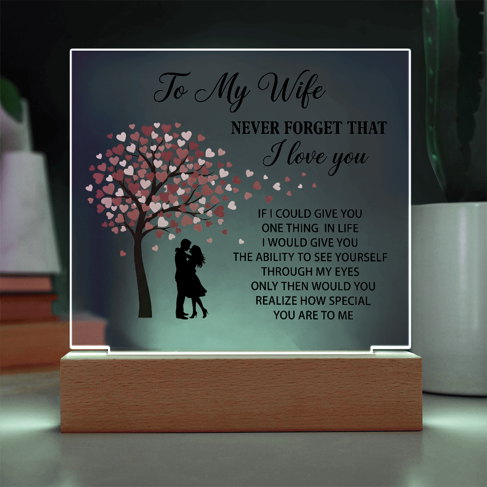 To My Wife LED Acrylic Plaque Romantic Gift