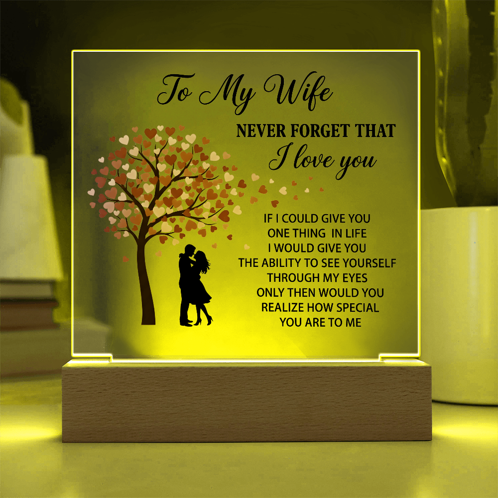 To My Wife LED Acrylic Plaque Romantic Gift